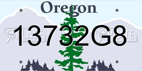 13732G8 Oregon License Plate
