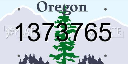 1373765 Oregon License Plate