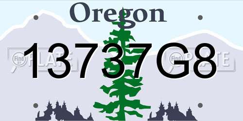 13737G8 Oregon License Plate
