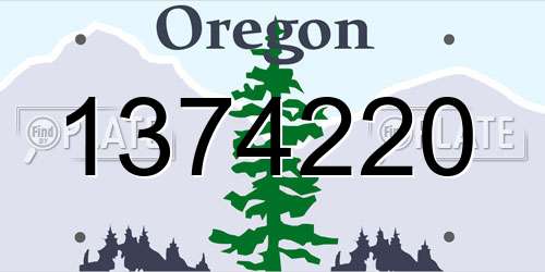 1374220 Oregon License Plate
