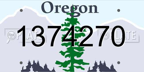 1374270 Oregon License Plate