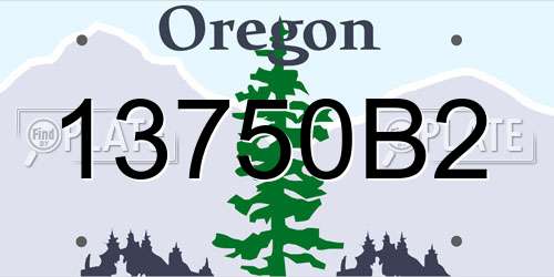 13750B2 Oregon License Plate