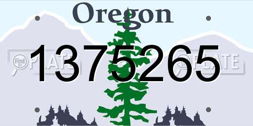 1375265 Oregon License Plate