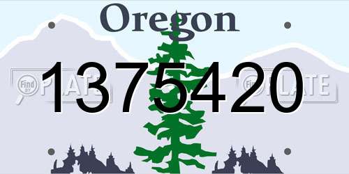 1375420 Oregon License Plate