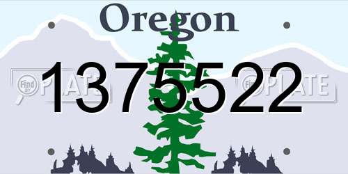 1375522 Oregon License Plate