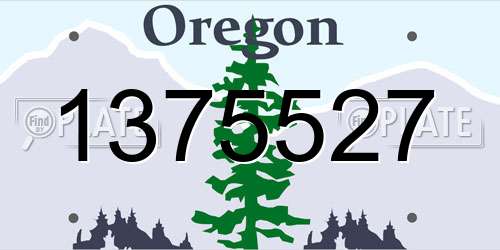 1375527 Oregon License Plate