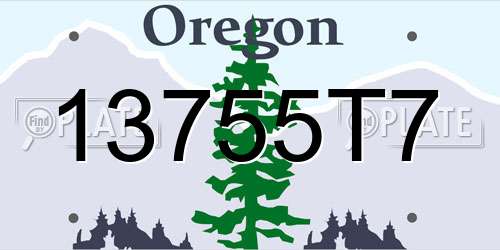 13755T7 Oregon License Plate