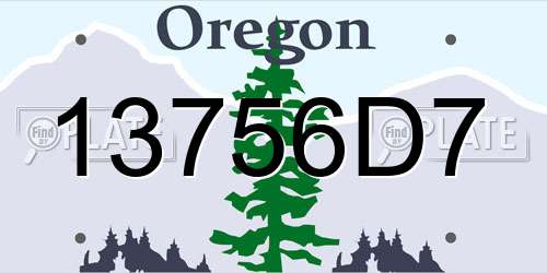 13756D7 Oregon License Plate