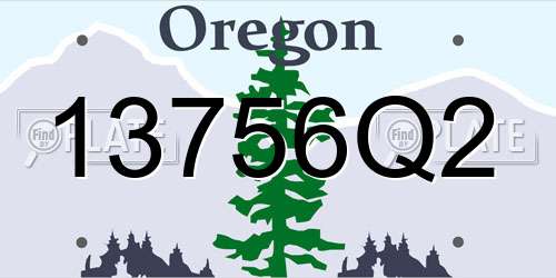 13756Q2 Oregon License Plate