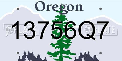 13756Q7 Oregon License Plate