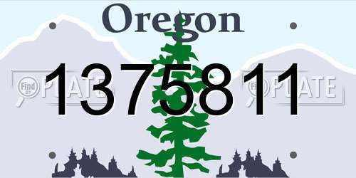 1375811 Oregon License Plate