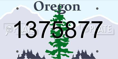 1375877 Oregon License Plate