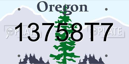 13758T7 Oregon License Plate