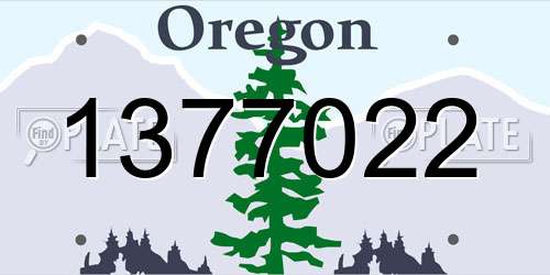 1377022 Oregon License Plate