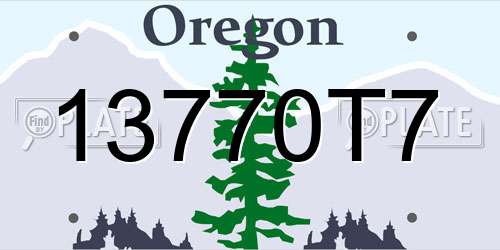 13770T7 Oregon License Plate
