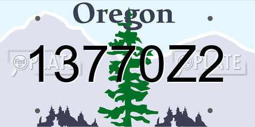 13770Z2 Oregon License Plate