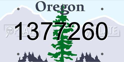 1377260 Oregon License Plate