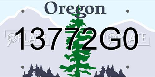 13772G0 Oregon License Plate