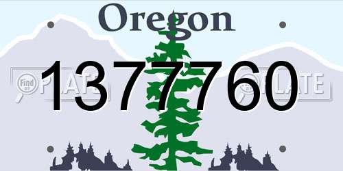 1377760 Oregon License Plate