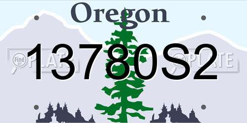 13780S2 Oregon License Plate