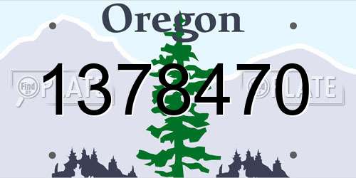 1378470 Oregon License Plate