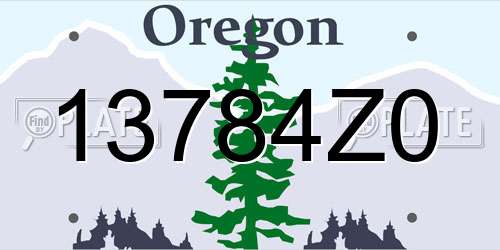 13784Z0 Oregon License Plate