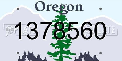 1378560 Oregon License Plate