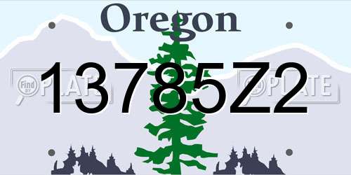 13785Z2 Oregon License Plate