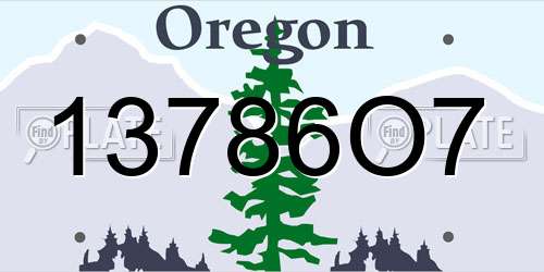 13786O7 Oregon License Plate