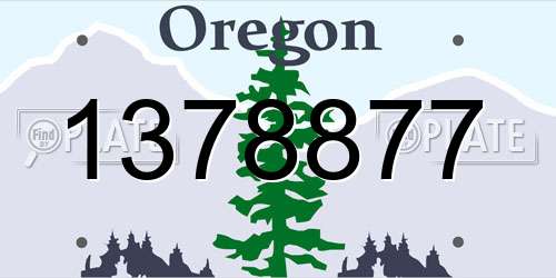 1378877 Oregon License Plate