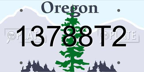 13788T2 Oregon License Plate