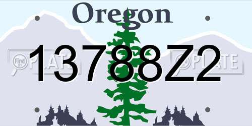 13788Z2 Oregon License Plate