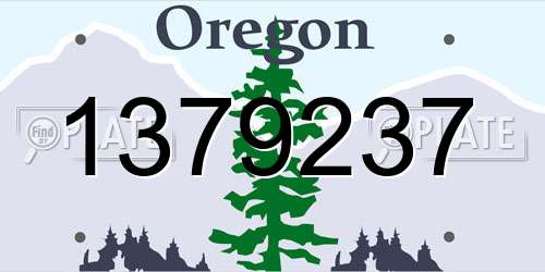 1379237 Oregon License Plate