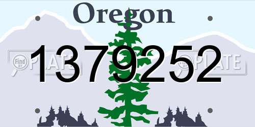 1379252 Oregon License Plate