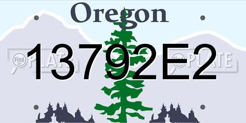 13792E2 Oregon License Plate