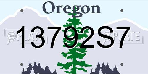 13792S7 Oregon License Plate