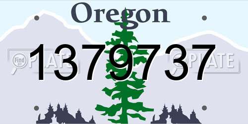 1379737 Oregon License Plate