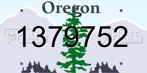 1379752 Oregon License Plate
