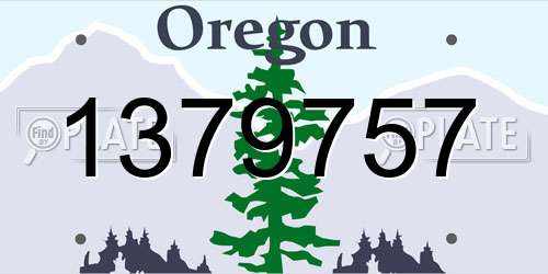 1379757 Oregon License Plate