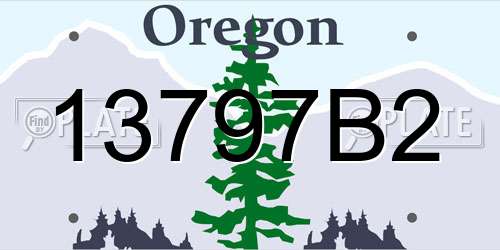 13797B2 Oregon License Plate