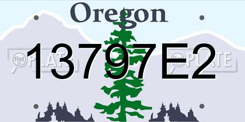 13797E2 Oregon License Plate