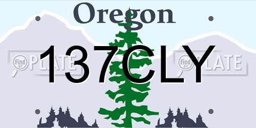 137CLY Oregon License Plate