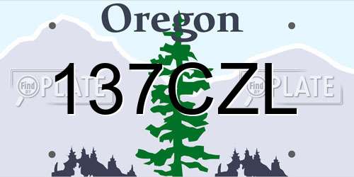 137CZL Oregon License Plate