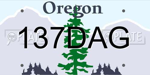 137DAG Oregon License Plate