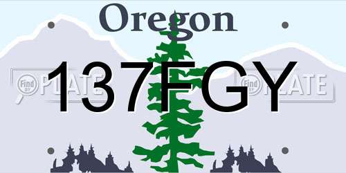 137FGY Oregon License Plate