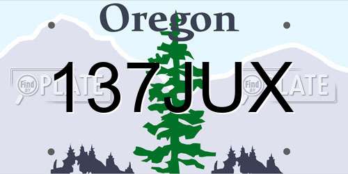 137JUX Oregon License Plate