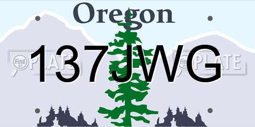 137JWG Oregon License Plate