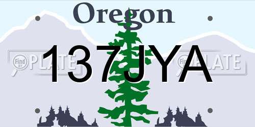 137JYA Oregon License Plate