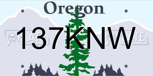 137KNW Oregon License Plate