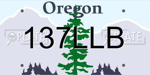 137LLB Oregon License Plate